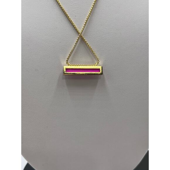 Kendra Scott Leanor Bar Bright Pink Magenta‎ Pendant Necklace New - Picture 7 of 11